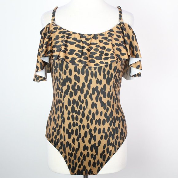 EVRI Other - EVRI Womens 0X Tummy Slimming Off Shoulder Ruffle One-Piece Swimsuit